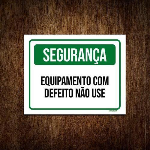 Imagem de Placa De Sinalização - Segurança Equipamento Defeito 36X46