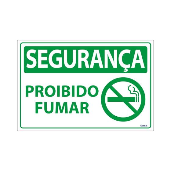 Imagem de Placa De Sinalização Segurança Proibido Fumar 30x20 Ecom IA - SS8 F9e