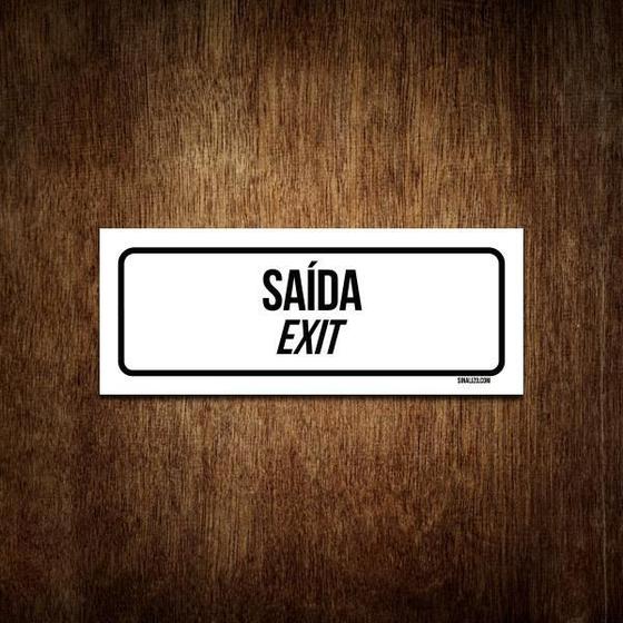 Imagem de Placa De Sinalização Setor - Saída Exit (23X9)