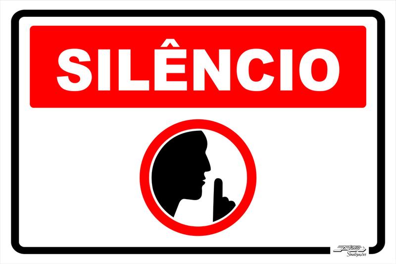 Imagem de Placa De Sinalização  Silêncio  30x20