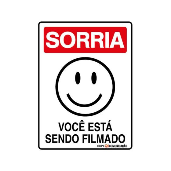 Imagem de Placa De Sinalização Sorria Você Está Sendo Filmado 15x20 Qi Comunicação - P-26 Q1a