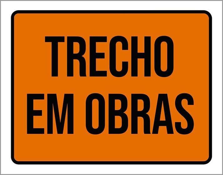 Imagem de Placa De Sinalização - Trecho Em Obras 27X35