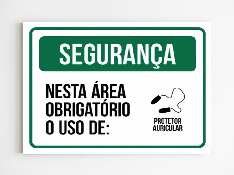 Imagem de Placa de sinalização uso obrigatório de protetor auricular