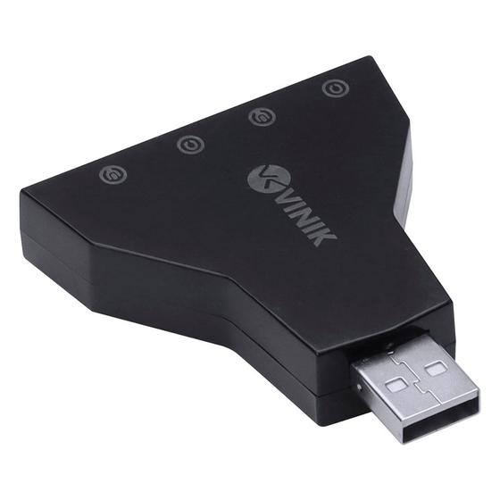 Imagem de Placa de Som Adaptador USB para Som 7.1 Virtual 4 Portas P2 Vinik A4PUSBM
