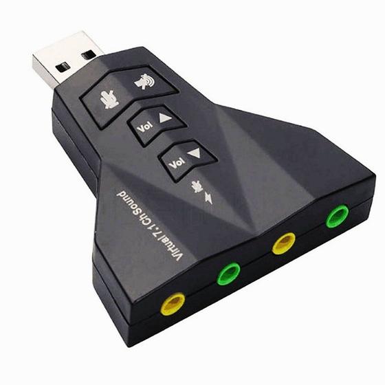 Imagem de Placa de Som Externo Duplo 7.1 Usb 2.0 3.0