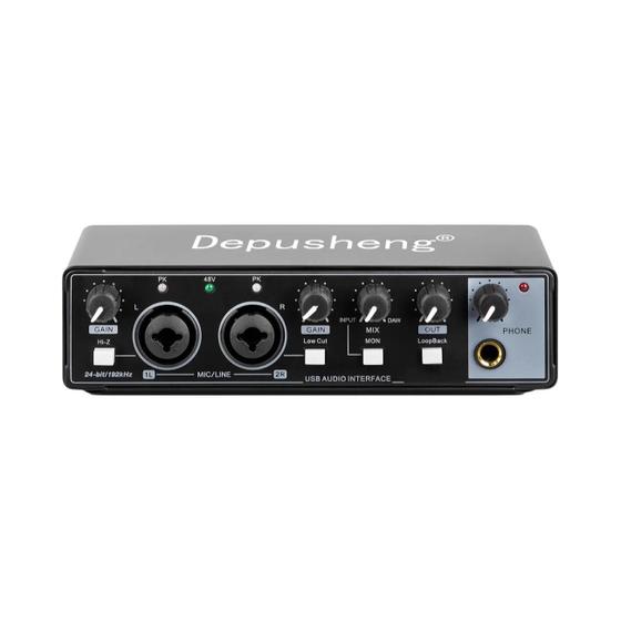 Imagem de Placa de Som Profissional Depusheng MD22 - Interface de Áudio para Estúdio e Live