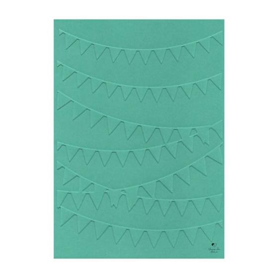 Imagem de Placa de Textura Relevo Emboss 10,6cm x 15cm Bandeirinhas
