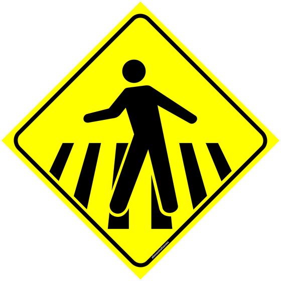 Imagem de Placa de Trânsito Passagem Sinalizada De Pedestres A-32b  50x50