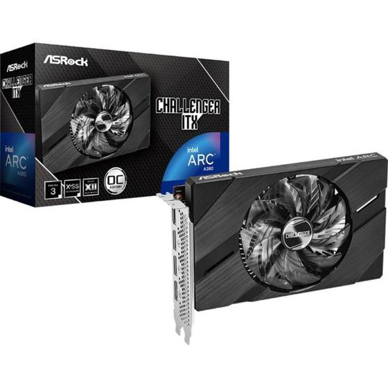 Placa de Vídeo AsRock Intel Arc A380 Challenger ITX 6GB GDDR6 96bits 90GA3KZZ00UANF Imagem de Placa de Vídeo AsRock Intel Arc A380 Challenger ITX 6GB GDDR6 96bits 90GA3KZZ00UANF
