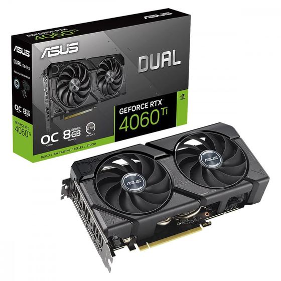 Placa de Vídeo Asus GeForce RTX 4060 TI Dual OC 8G GDDR6 128 bits Imagem de Placa de Vídeo Asus GeForce RTX 4060 TI Dual OC 8G GDDR6 128 bits