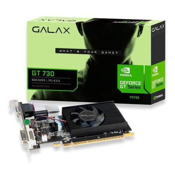 Imagem de Placa de Vídeo Galax GT 730 NVIDIA GeForce 4GB DDR3 128 bits - 73GQF8HX00HD