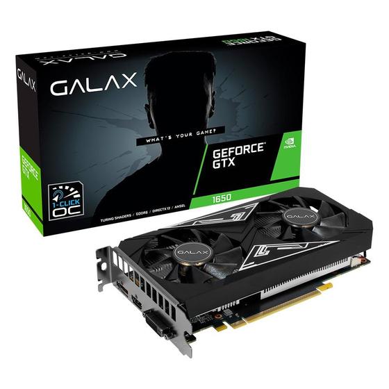 Imagem de Placa de Vídeo Galax NVIDIA GeForce GTX 1650 EX Plus (1-Click OC), 4GB, GDDR6 - 65SQL8DS93E1