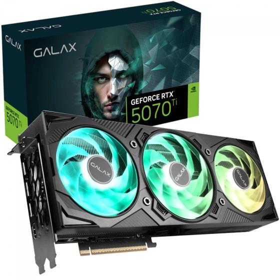 Imagem de Placa de Vídeo Galax NVIDIA GeForce RTX 5070 Ti EX 1-Click OC, 16GB, GDDR7, DLSS, 57IZN6MDBUEX