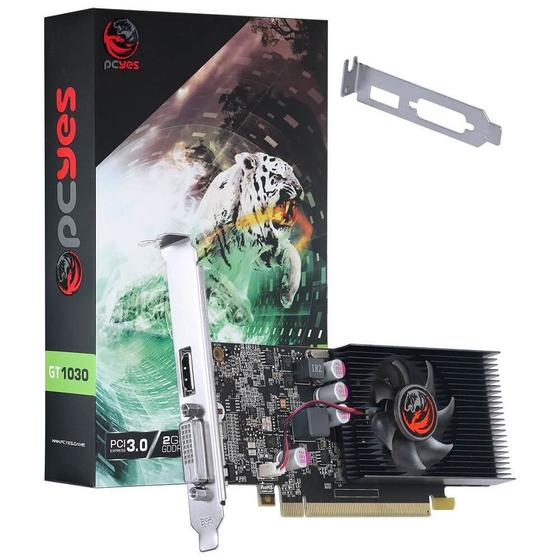 Imagem de Placa De Video Gamer PCYes NVIDIA GeForce GT1030, 2GB GDDR5 64bit, Single Fan Low Profile - PA1030GTG5LP