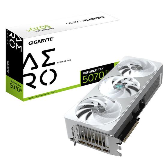 Imagem de Placa de Video Gigabyte RTX 5070 Ti Aero OC 16GB GDDR7 256 bits GVN507TAERO OC16GD