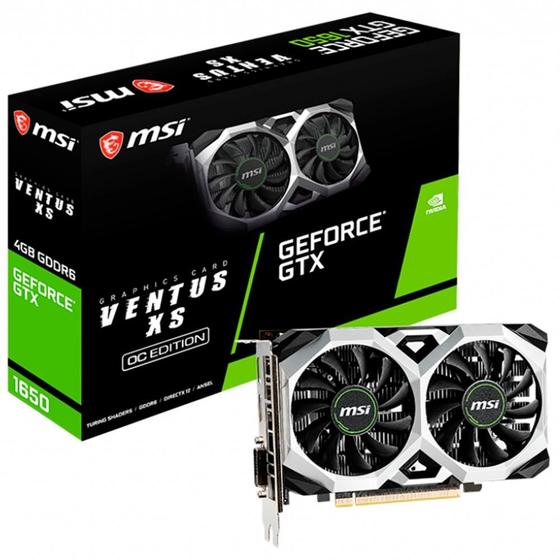 Imagem de Placa de Vídeo GTX 1650 D6 Ventus XS 4G OC MSI NVIDIA GeForce, 4GB, GDDR6 - GeForce GTX 1650 D6 VENTUS XS OC