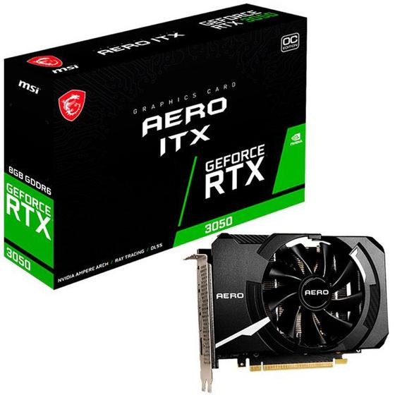 Imagem de Placa de Video MSI Geforce 912-V809-4041 (GPU RTX 3050 Aero ITX OC 8GB GDDR6) - 0111668-01