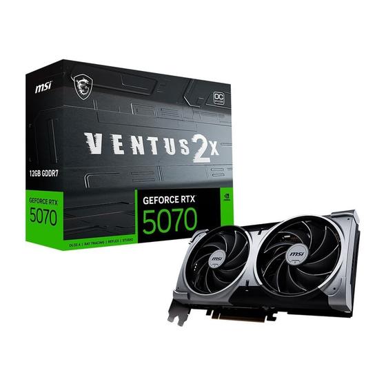 Imagem de Placa de Vídeo MSI GeForce RTX 5070 12G VENTUS 2X OC,12 GB GDDR7, 28Gbps, NVIDIA GeForce RTX 5070- G5070-12V2C