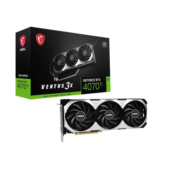 Placa de Vídeo MSI Nvidia GeForce RTX 4070 Ti Ventus 3X GDDR6X OC 12GB 192 Bit 912-V513001 Menor preço em Placa de Vídeo MSI Nvidia GeForce RTX 4070 Ti Ventus 3X GDDR6X OC 12GB 192 Bit 912-V513001