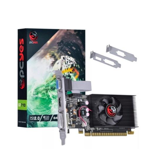 Imagem de Placa de Vídeo Pcyes NVIDEA GeForce GT 710 2GB DDR3 PA710GT6402D3LP