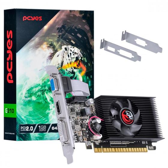 Imagem de Placa de Vídeo Pcyes NVIDIA GeForce G 210, 1 GB DDR3 - PVG2101GBR364LP