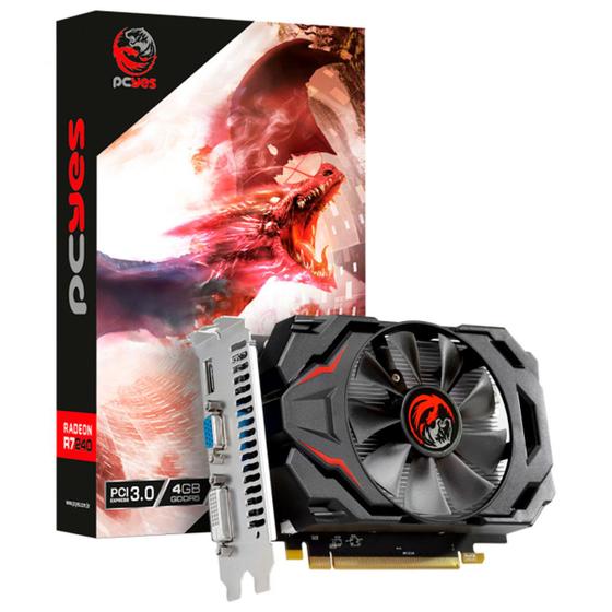 Placa de Vídeo PCYes Radeon R7 240, 4GB DDR5, 128 Bits - PJ7R240DR5 Menor preço em Placa de Vídeo PCYes Radeon R7 240, 4GB DDR5, 128 Bits - PJ7R240DR5