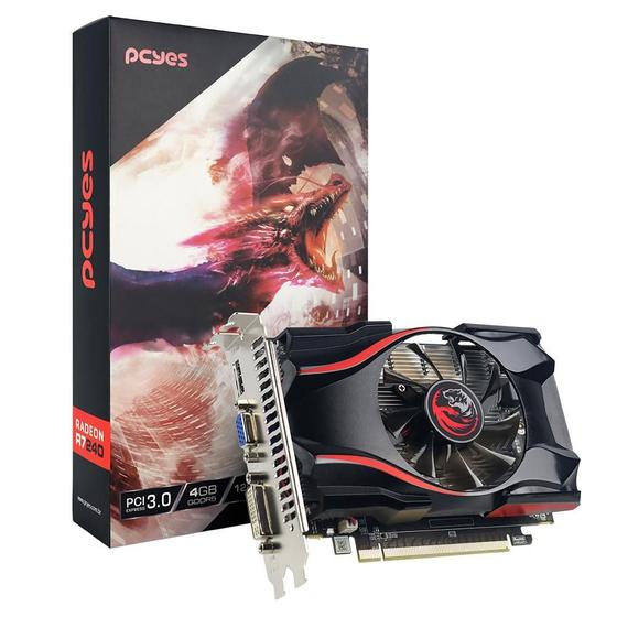 Placa de Vídeo R7 240 PcYes AMD Radeon 4GB DDR5 128 Bits - PVR2404GBR5128 Menor preço em Placa de Vídeo R7 240 PcYes AMD Radeon 4GB DDR5 128 Bits - PVR2404GBR5128