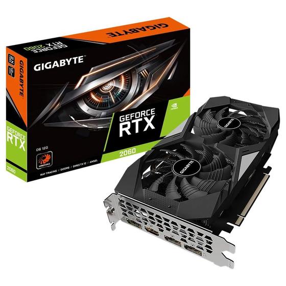 Imagem de Placa de Vídeo RTX 2060 Gigabyte GeForce, 12GB GDDR6 - N2060D6-12GD