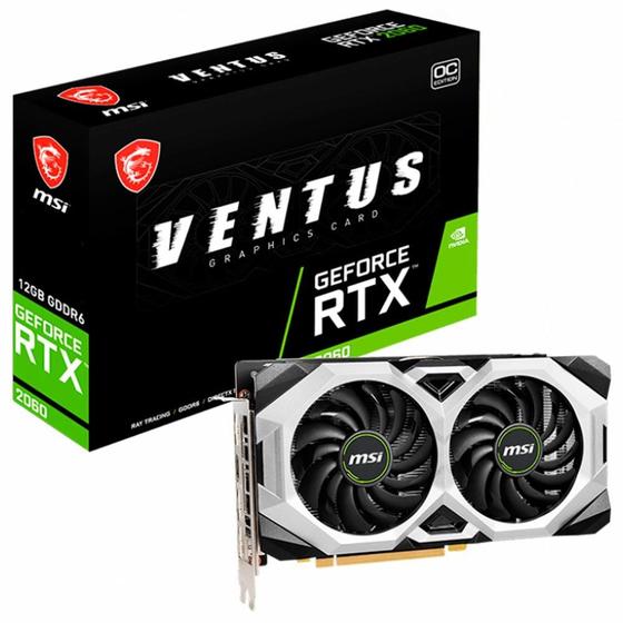 Placa de Vídeo RTX 2060 Ventus MSI NVIDIA GeForce, 12 GB GDDR6, Ray Tracing - RTX 2060 VENTUS 12G OC Menor preço em Placa de Vídeo RTX 2060 Ventus MSI NVIDIA GeForce, 12 GB GDDR6, Ray Tracing - RTX 2060 VENTUS 12G OC
