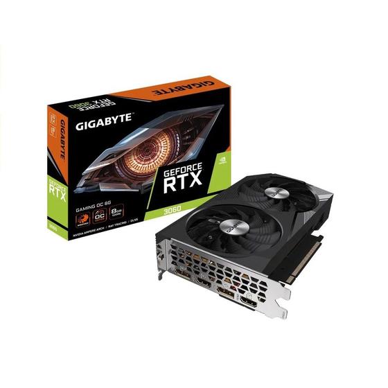 Imagem de Placa de Vídeo RTX 3060 Gaming OC Gigabyte NVIDIA GeForce, 8GB GDDR6, RGB, DLSS, Ray Tracing - GV-N3060GAMING OC-8GD