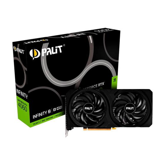 Placa de Video RTX 4060 Infinity 2 Palit NVIDIA GeForce, 8GB, GDDR6, DLSS, Ray Tracing, G-Sync - NE64060019P1-1070L Menor preço em Placa de Video RTX 4060 Infinity 2 Palit NVIDIA GeForce, 8GB, GDDR6, DLSS, Ray Tracing, G-Sync - NE64060019P1-1070L
