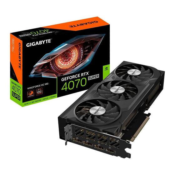 Placa de Vídeo RTX 4070 Super Gigabyte Windforce NVIDIA GeForce, 12GB, GDDR6X, DLSS, Ray Tracing - GV-N407SWF3OC-12GD Menor preço em Placa de Vídeo RTX 4070 Super Gigabyte Windforce NVIDIA GeForce, 12GB, GDDR6X, DLSS, Ray Tracing - GV-N407SWF3OC-12GD