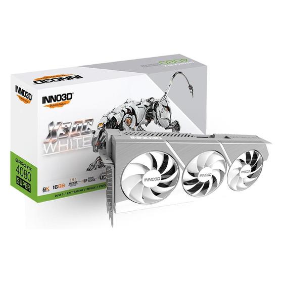 Imagem de Placa de Vídeo RTX 4080 Super X3 OC White Inno3D NVIDIA GeForce, 16GB GDDR6X, DLSS, Ray Tracing, G-Sync - N408S3-166XX-18703259