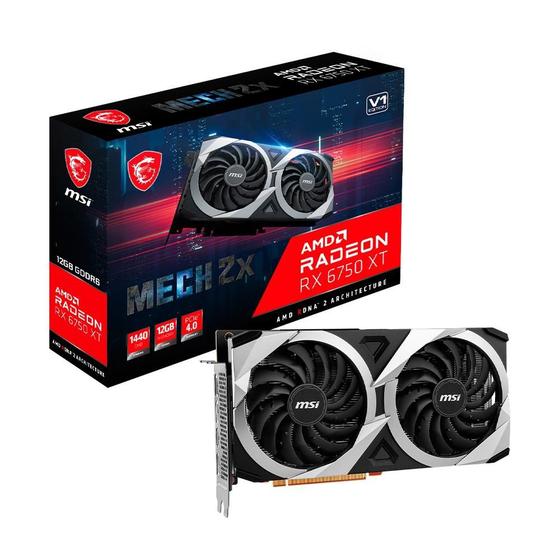 Imagem de Placa de Vídeo RX 6750 XT MECH 2X 12G V1 Radeon AMD, 12GB GDDR6, FreeSync, Dual Fan