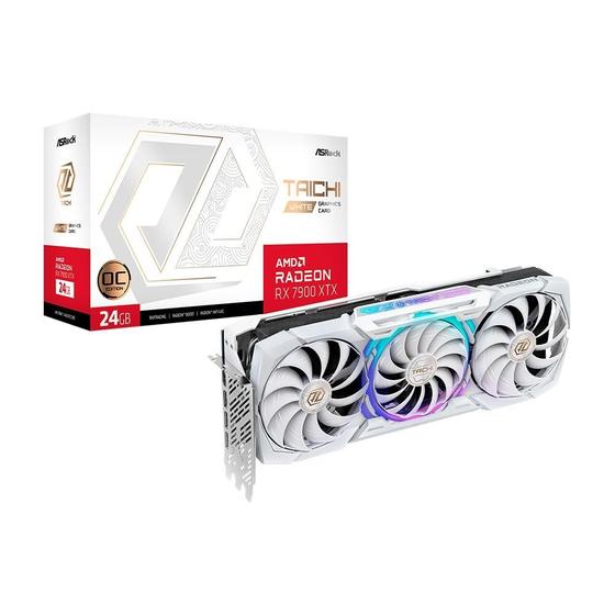 Imagem de Placa de Vídeo RX 7900 XTX Taichi ASRock AMD Radeon, White 24G OC - RX7900XTX TCW 24GO