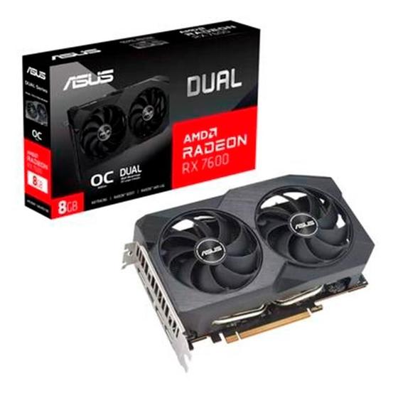 Placa de Vídeo RX7600 OC ASUS AMD Dual Radeon, 8GB GDDR6 - 90YV0IH2-M0NA00 Menor preço em Placa de Vídeo RX7600 OC ASUS AMD Dual Radeon, 8GB GDDR6 - 90YV0IH2-M0NA00