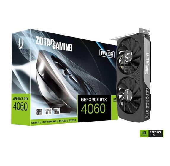 Imagem de Placa de Vídeo ZOTAC GeForce RTX 4060 Twin Edge 8GB GDDR6 128 Bits  ZTD40600E10M