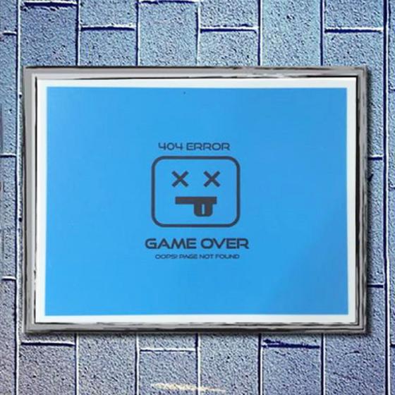 Imagem de Placa Decorativa 404 ERROR GAME OVER OOPS! PAGE NOT FOUND