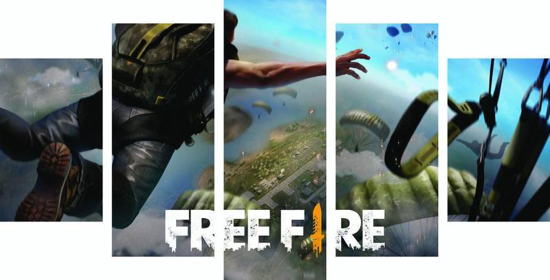 Imagem de Placa Decorativa 5 Partes Sala Free Fire 04