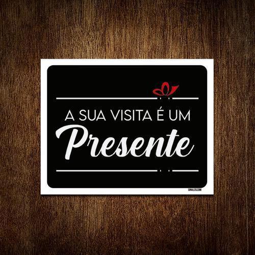 Imagem de Placa Decorativa - A Sua Visita É Um Presente 36X46