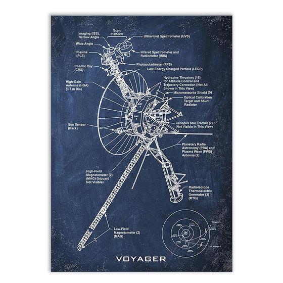 Imagem de Placa Decorativa A2 Nave Voyager Espaço Astronomia Projeto