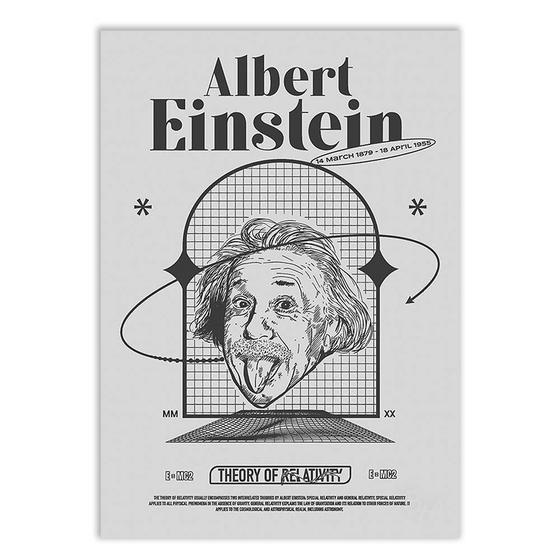 Imagem de Placa Decorativa A3 Albert Einstein Teoria da Relatividade