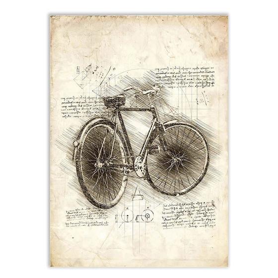 Imagem de Placa Decorativa A4 Bicicleta Retro Projeto Patente Vintage