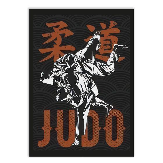 Imagem de Placa Decorativa A4 Judo Artes Marciais Jiu Jutsu Poster Decoração