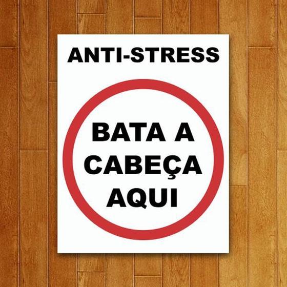 Imagem de Placa Decorativa - Anti-Stress Bata A Cabeça Aqui