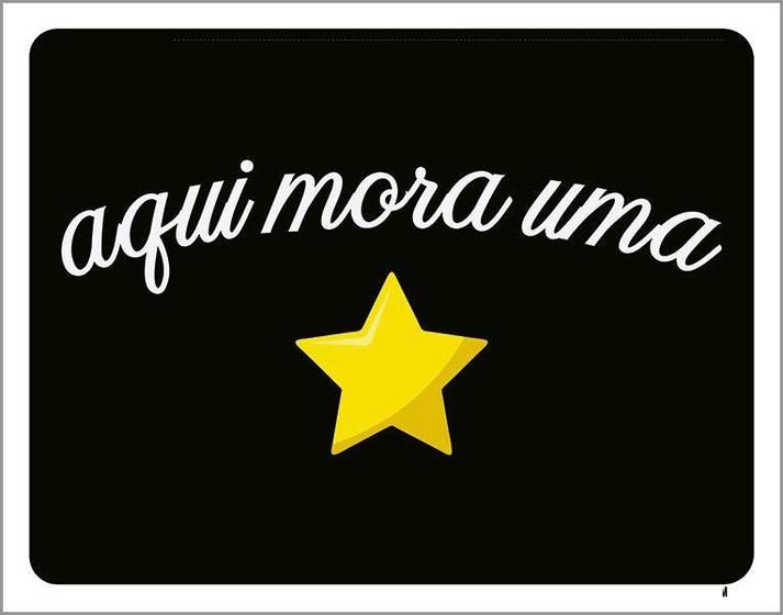 Imagem de Placa Decorativa - Aqui Mora Uma Estrela 27X35