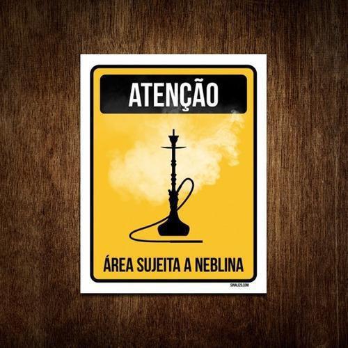 Imagem de Placa Decorativa - Atenção Área Sujeita A Neblina 36X46