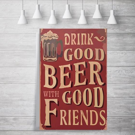 Imagem de Placa Decorativa Beba Cerveja Boa com Bons Amigos