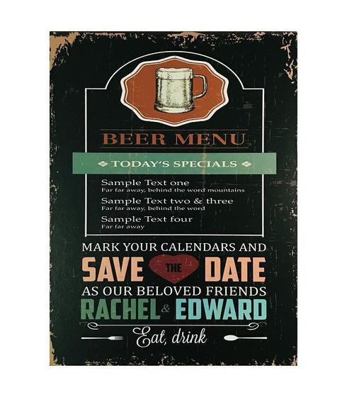 Imagem de Placa Decorativa Beer Menu MDF 18x24cm