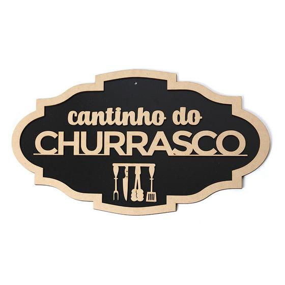 Imagem de Placa Decorativa Cantinho Do Churrasco Churrasqueira Bar Mdf